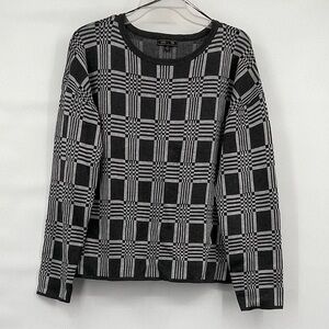 Lety and Me nwot stitch fix square print crew neck sweater